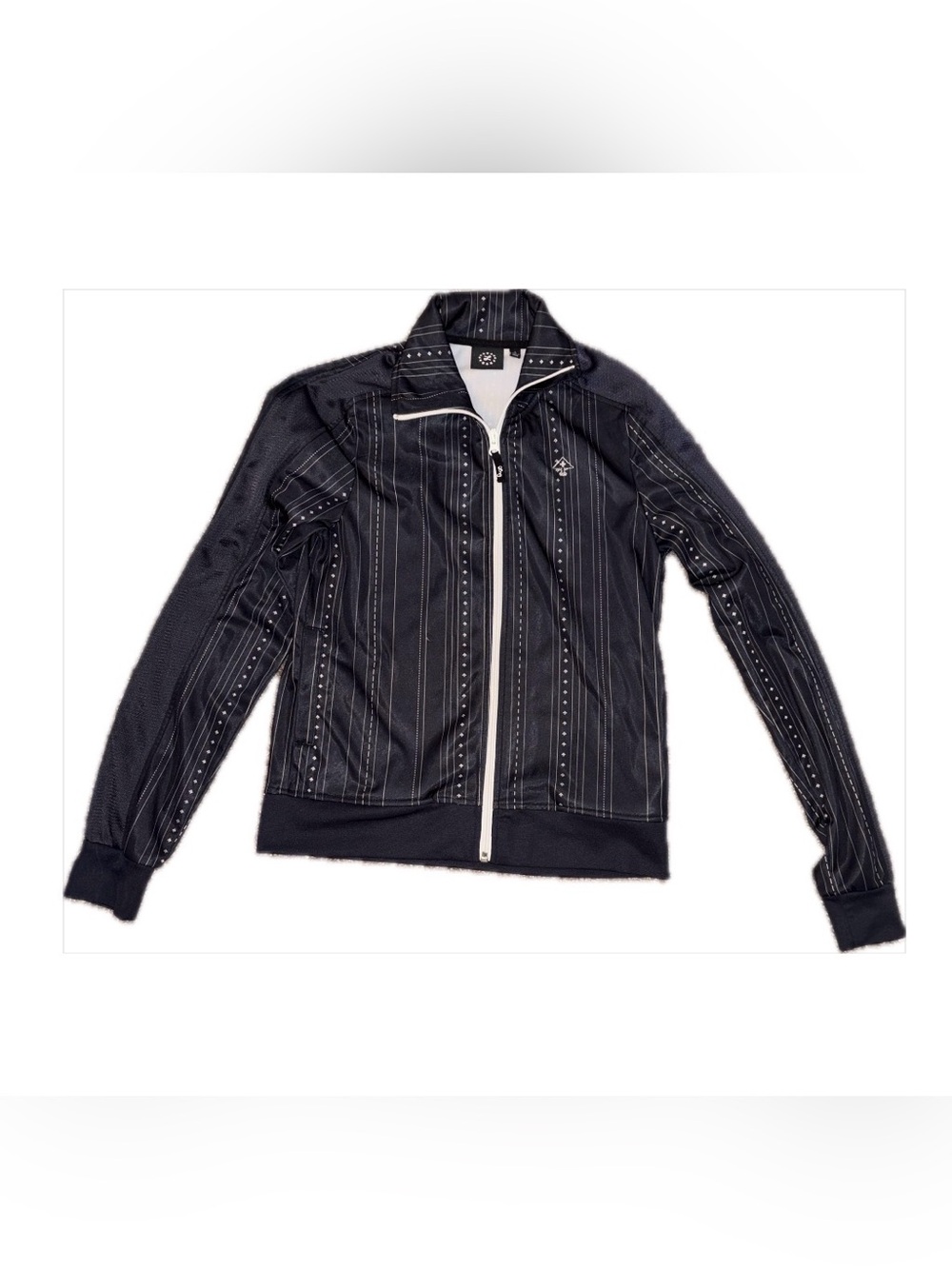 Lrg Navy Blue Pinstripe Zip-Up Jacket